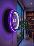 Texas Christian University Black Case Neon Clock