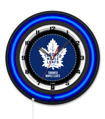 Toronto Maple Leafs Black Case Neon Clock