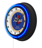 University of Tulsa Black Case Neon Clock