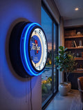 University of Tulsa Black Case Neon Clock