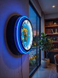 University of Kentucky (Cat) Black Case Neon Clock