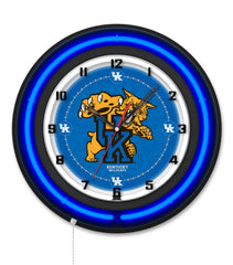 University of Kentucky (Cat) Black Case Neon Clock