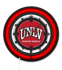 University of Nevada Las Vegas Black Case Neon Clock