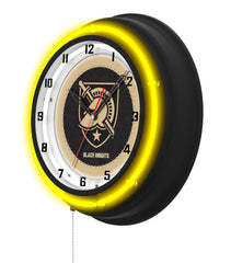 US Military Academy Black Case Neon Clock