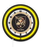 US Military Academy Black Case Neon Clock