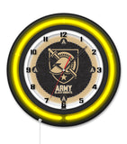 US Military Academy Black Case Neon Clock