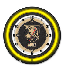 US Military Academy Black Case Neon Clock