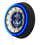 US Naval Academy Black Case Neon Clock