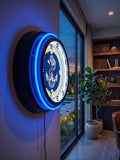 US Naval Academy Black Case Neon Clock