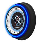 Utah Mammoth Black Case Neon Clock
