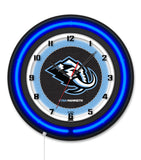 Utah Mammoth Black Case Neon Clock