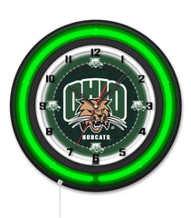 Ohio University Black Case Neon Clock