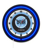 Utah Hockey Club Black Case Neon Clock