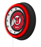 University of Utah Black Case Neon Clock