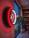University of Utah Black Case Neon Clock