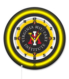 Virginia Military Institute Black Case Neon Clock