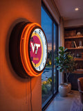Virginia Tech University Black Case Neon Clock
