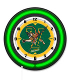 University of Vermont Black Case Neon Clock