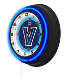 Villanova University Black Case Neon Clock