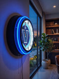 Villanova University Black Case Neon Clock