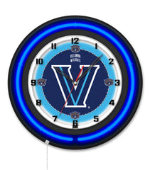 Villanova University Black Case Neon Clock