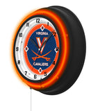 University of Virginia Black Case Neon Clock