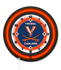 University of Virginia Black Case Neon Clock