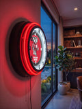 University of Wisconsin (Badger) Black Case Neon Clock
