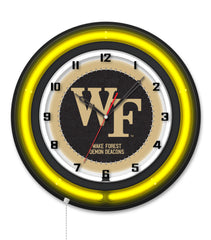 Wake Forest University Black Case Neon Clock