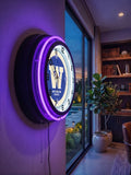 University of Washington Black Case Neon Clock