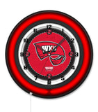 Western Kentucky University Black Case Neon Clock