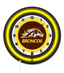 Western Michigan University Black Case Neon Clock