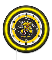 Wichita State University Black Case Neon Clock