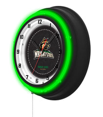 Wright State University Black Case Neon Clock