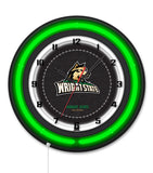 Wright State University Black Case Neon Clock