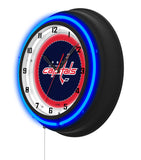 Washington Capitals Black Case Neon Clock