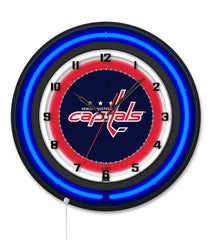 Washington Capitals Black Case Neon Clock