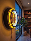 University of Wyoming Black Case Neon Clock