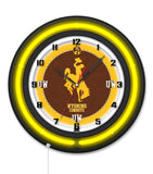 University of Wyoming Black Case Neon Clock