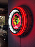 19" Chicago Blackhawks Neon Clock