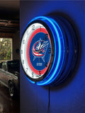 19" Columbus Blue Jackets Neon Clock