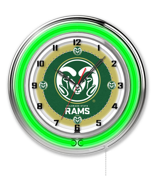 19" Colorado State Rams Neon Clock