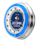 19" University of Connecticut Huskies Neon Clock