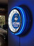 19" University of Connecticut Huskies Neon Clock