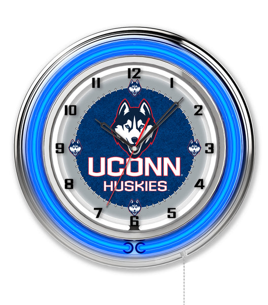 19" University of Connecticut Huskies Neon Clock