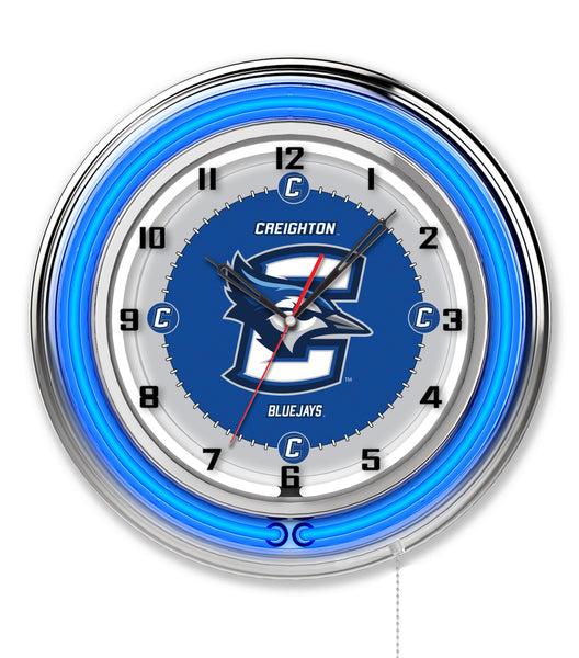 19" Creighton Bluejays Neon Clock