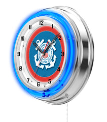 19" United States Coast Guard Neon Clock