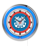 19" United States Coast Guard Neon Clock