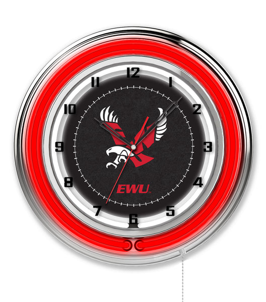 19" Eastern Washington Eagles Neon Clock