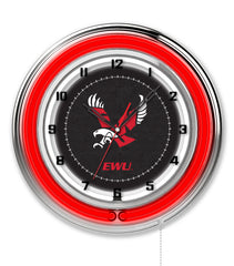 19" Eastern Washington University Eagles Logo Neon Clock